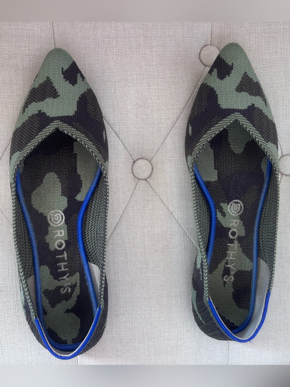 Rothy's Women's Camo The Point Knit Flats Size 9.5 Pre Loved.